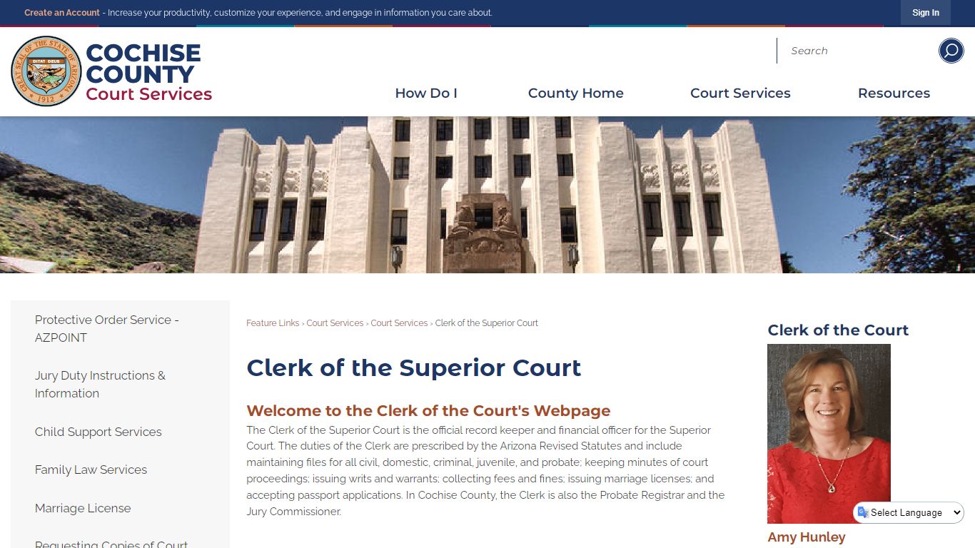 Clerk of the Superior Court | Cochise County, AZ - Arizona